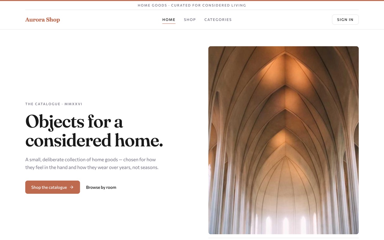 Online store — a live app built with Airtable as the backend